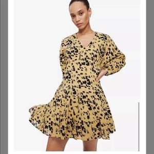 Anine Bing Peyton Dress Painterly Leo Printed Leapord Dress XXS NWT